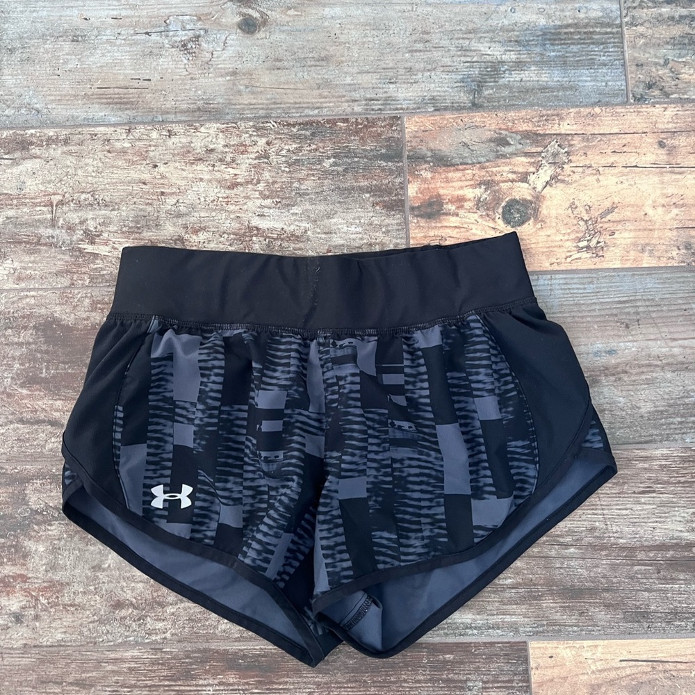 Under Armour Women's Black and Gray Athletic Shorts